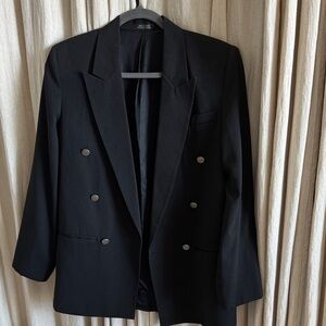 Classic Black Double-Breasted Blazer